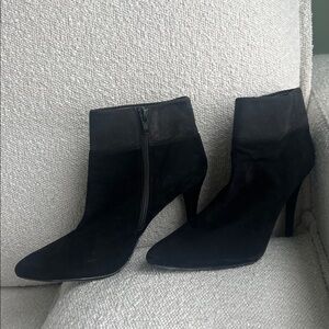 Stuart Weitzman Black Suede Heeled Boots | 7.5 US